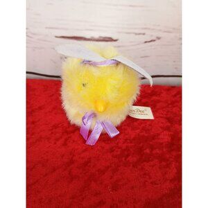 Dan Dee Vtg Yellow Chick Purple Rabbit Ears Chirps Stuffed Animal Plush Easter T